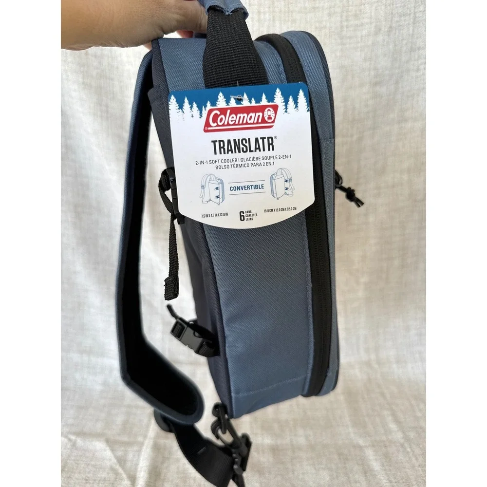 Coleman Translatr Soft Cooler Sling Bag Blue NWT 6 Can Convertible TempLock